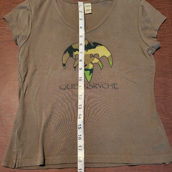 Queensryche Olive Green Logo American Soldier T-Shirt Women's Medium - Picture 4 of 6